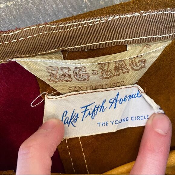 Zig Zag Suede Color Block Shorts - Picture 3 of 3